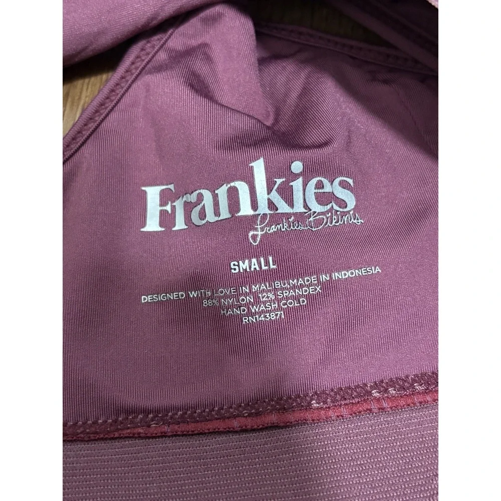 Frankies Bikinis Ribbed Mauve Bikini Set Top‎ & Bottom Size Small